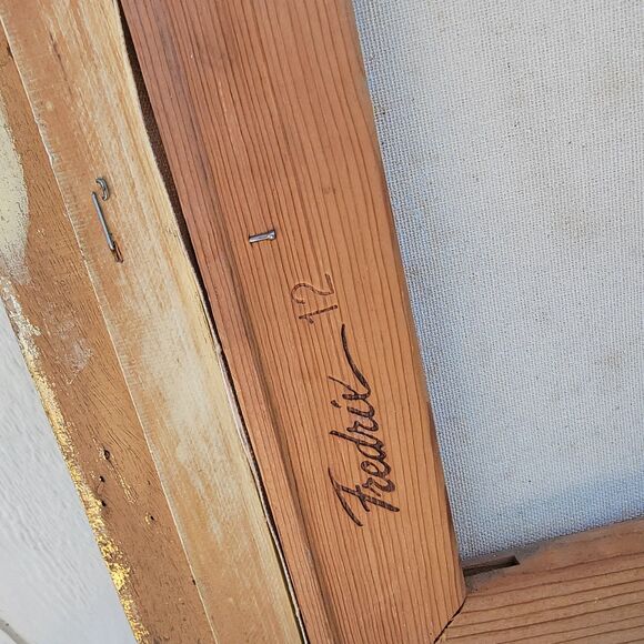 Gordon oil on canvas palm tree beach scene painting framed 16x12 seascape... - Picture 4 of 5